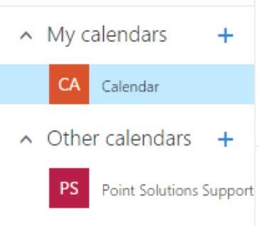 5. The shared calendar will show in your list of calendars underneath the Other calendars