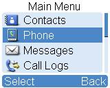 SIP Phone Application Notes Connection and Configuration 1. In the home screen, go to Menu -> Phone. Figure 4-16 Main Menu 2.