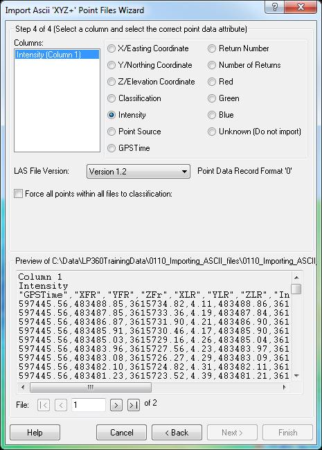 This is found by going to Import on the LP360 drop-down menu on the LP360 toolbar and selecting Import from Ascii XYZ Point Files.