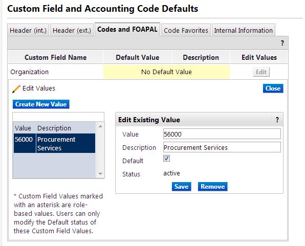To enable a default value, select the number from the list on the left. 3.