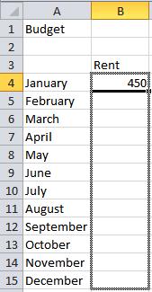 Filling Data Across Columns and Rows: 4 Another way to copy text from one cell to another is to drag it or fill it across a range of cells (a row or a column).
