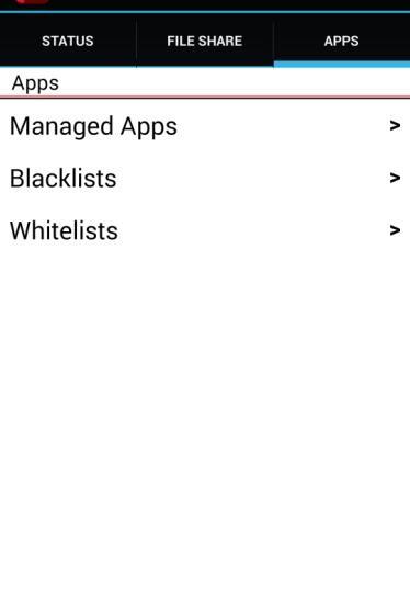 Blacklists / Whitelists Your organization s usage policy may only permit selected mobile applications. All others can be restricted with the use of a blacklist or whitelist.
