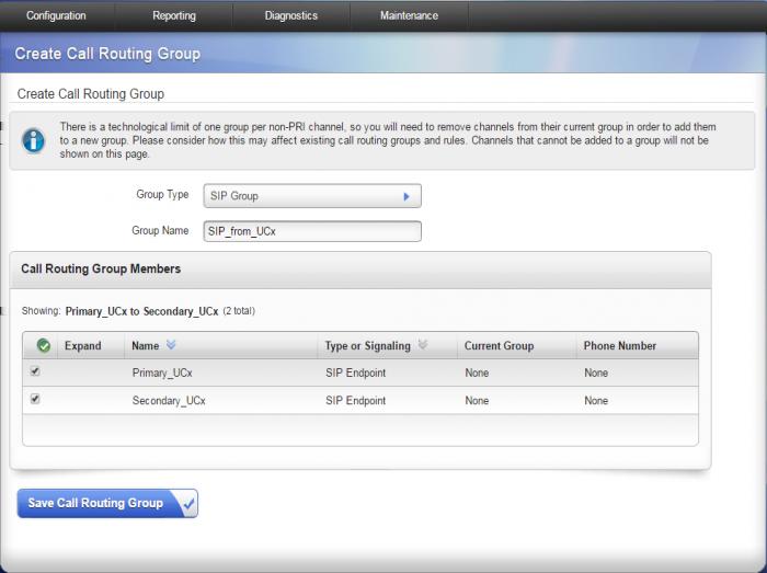 6. Click on Save Call Routing Group STEP FOUR: Create