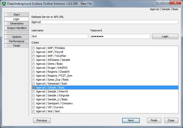 The third tab of the dialog allows you to specify dimensions and member filters for members you explicitly