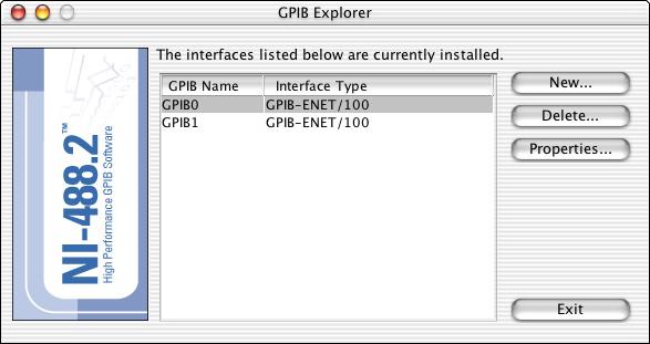 GPIB Explorer (Mac OS X and Linux) 3 Starting GPIB Explorer This chapter describes GPIB Explorer, an interactive utility you can use with the NI-488.2 software for Mac OS X and Linux.