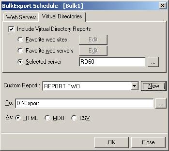 CHAPTER 8 Schedule Reports Export path and type are common for both Web Server Reports and