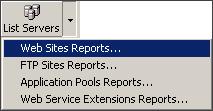 CHAPTER 2 Web Sites Reports 2.2 List IIS Servers List all IIS servers in the enterprise Click button from the tool bar.