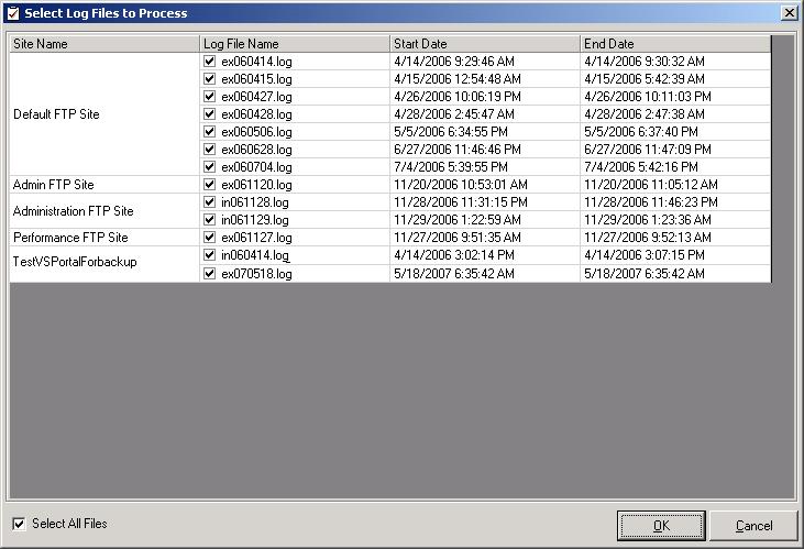CHPATER 9 Insight Reports Select the log files from which you want to process. Click.