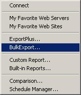 given web server(s). BulkExport reports are generated based only on custom report. How to use BulkExport?