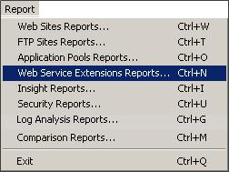 Chapter 5 5 Web Service Extensions Reports 5.1 Connect to an IIS Server Click Web Service Extensions Reports on the New button in the toolbar.