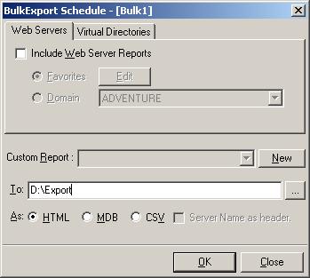CHAPTER 8 Schedule Reports Click OK to open the BulkExport Schedule dialog.