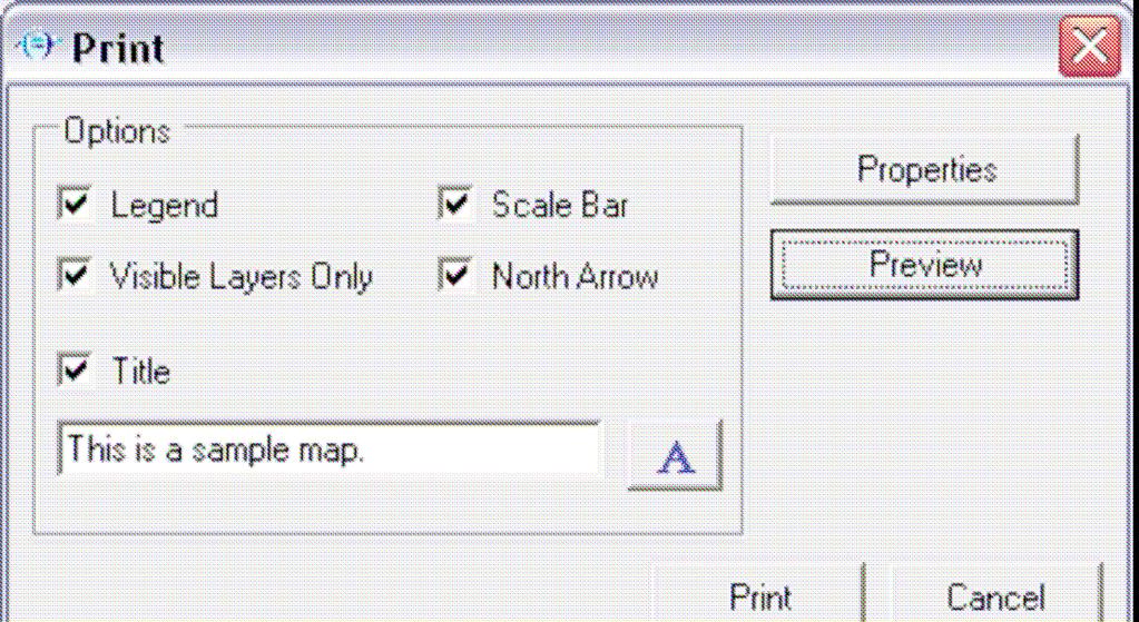 Quick Guide to MapWindow 20 Printing Maps Presently, the printing functionality in MapWindow is not very extensive.