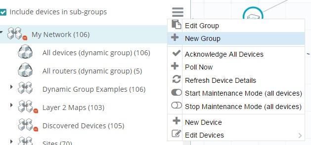 Mapping: Device Groups Creating Groups Many dynamic and layer two groups are populated automatically Create additional device groups, layer two groups, or dynamic groups by selecting New
