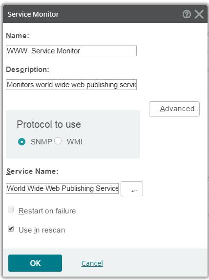 Select a protocol to use, and select to enter WMI/SNMP credentials Provide a name and description and save to library After the