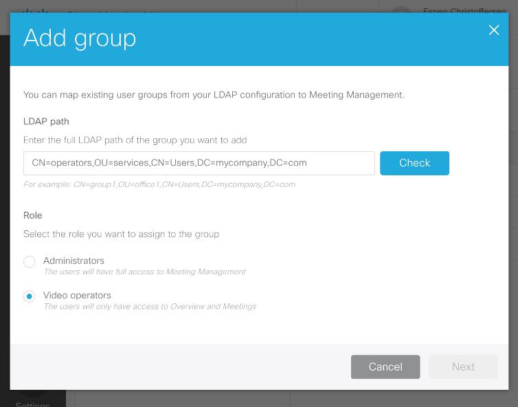 - Video operators LDAP groups are mapped to roles There is no support for local