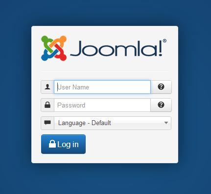 The Joomla Admin Login screen will be displayed in the Browser as shown in