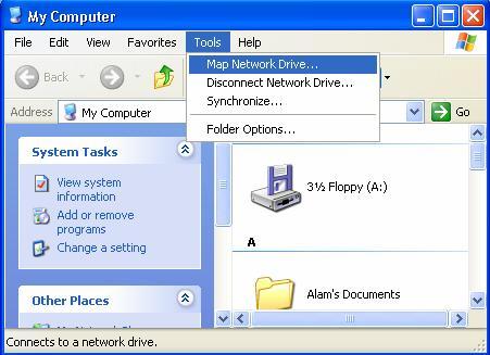 MANAGING SHARED FOLDER AND DATA STORAGE To map the network drives follow these steps: 1.