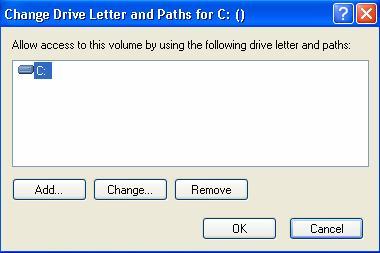 mount, and then click Change Drive Letter and Paths.