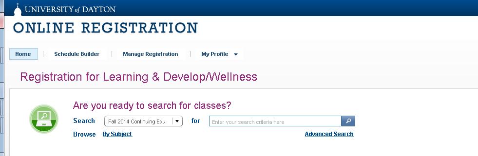Search (see page 6) Advanced Search (see page 6) Searching By Subject allows you to search by category (e.g., General Programs, Supervisory Programs, Wellness.