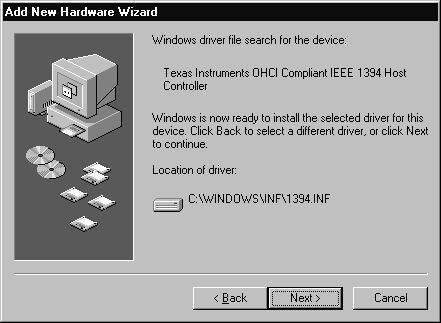 Driver Installation 1. When Windows detects your PC-Card, it will initiate the Add New Hardware Wizard. Click Next to continue.