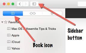 Open Safari > Choose Bookmarks icon in Toolbar to open & close