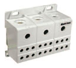 Three Phase Power Distribution Block Quick mounting and wiring Blocks fit with other DIN Rail mountable modular devices Same compact size for both ratings 38075 38073 3 Pole 3 Pole
