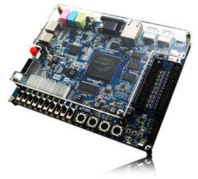 DE-SoC Board $75 USD (academic) FPGA Device Cyclone V SoC 5CSEMA5F3C6 Device Dual-core ARM Cortex-A9 (HPS) 85K Programmable Logic Elements 4,45 Kbits embedded memory 6 Fractional PLLs 2 Hard Memory