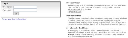 Browsers and Blackboard Integrated browser checker included (Blackboard and Login pages) Issues: Mac