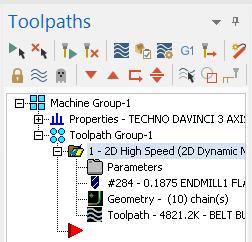 Then, use Ctrl-C and Ctrl-V, Fig. 49. Step 3. Expand copied toolpath and click Parameters, Fig. 49. Fig. 48 Step 4.