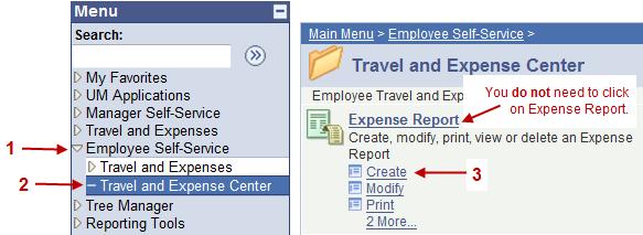 Creating an Expense Report for Travel Reimbursement The following information is intended as a supplement to the material covered in the online Travel and Expenses (T&E) Traveler 9.0 tutorial.