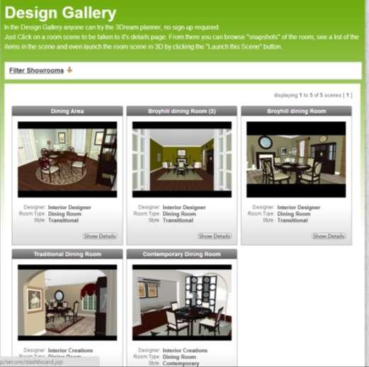 Design Gallery You can open and