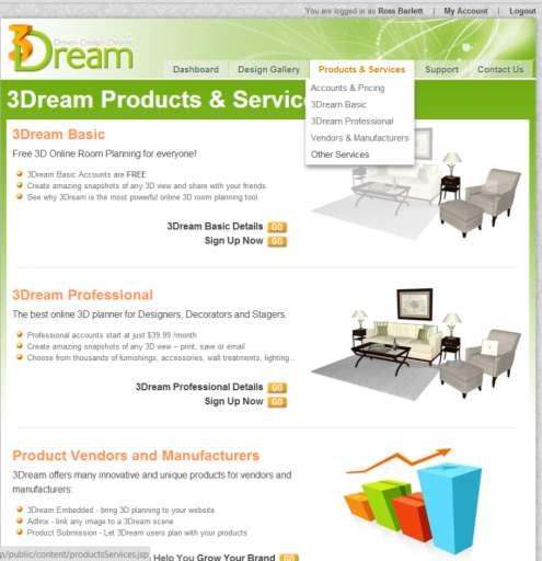 Products & Services This area provides details on