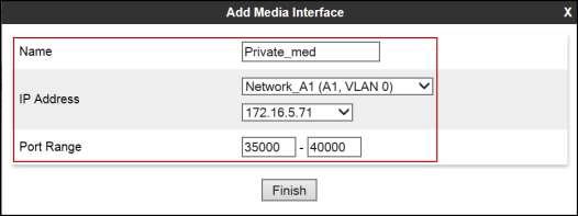 Packets leaving the interfaces of the Avaya SBCE will advertise this IP address, and one of the ports in this range as the listening IP address and port in which it will accept media from the Call