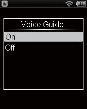 Setup Batteries 1 Setup/Batteries 16 Setting the voice guidance This feature gives voice announcements of recorder operating conditions. 1 Press the 2 or 3 button to select [On] or [Off].