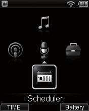 Displaying the schedule screen Operating the schedule screen Schedule This recorder has a voice memo function that allows you to record a one-minute voice memo on a specified date and time.