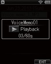 Listening to a voice memo Playing back a registered voice memo You can play back a registered voice memo. 1 Press the HOME button to display the [Home] screen.