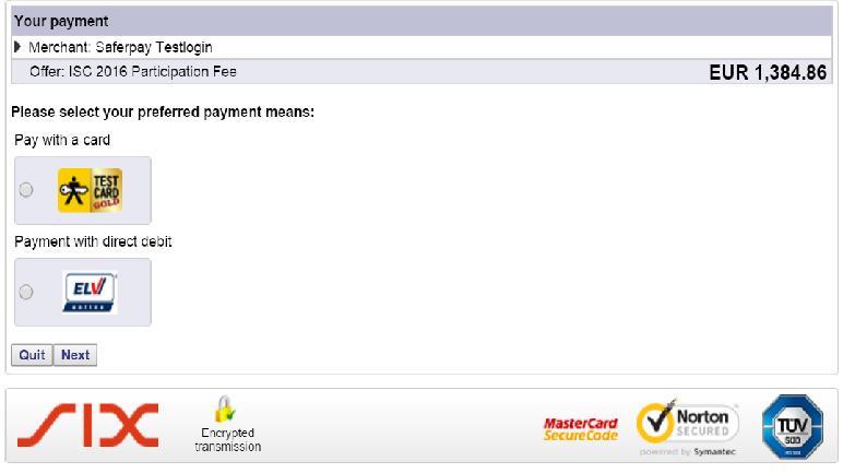 VII. In Step 5, please click the button to proceed to the Saferpay payment site, where