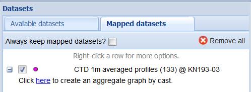 Right clicking the dataset name brings up the dataset options menu, from which one can