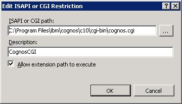 Configuring Microsoft IIS for Use with Cognos BI e. Click OK. Allow unspecified modules. a.