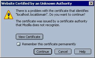 VMware ESX Server Installation Guide Accepting the Certificate for a Mozilla 1.
