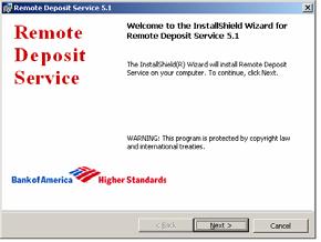 Step 4: Cont d. Insert the Remote Deposit Service CD into the CD-ROM drive. Note: Installation should begin automatically.
