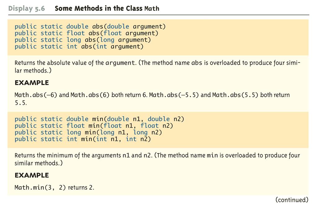 Some Methods in the Class Math (Part 2 of 5) Copyright 2008