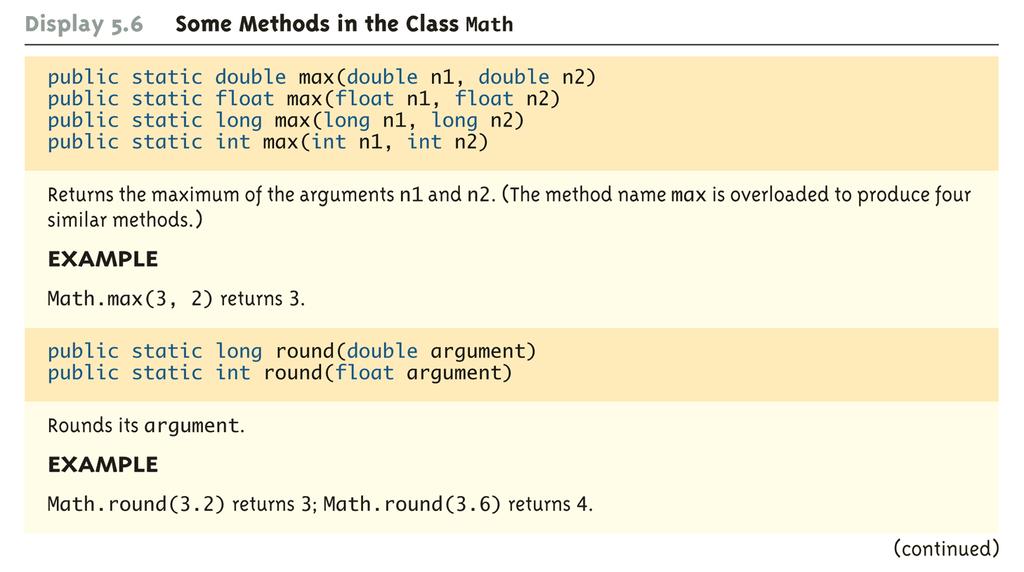 Some Methods in the Class Math (Part 3 of 5) Copyright 2008