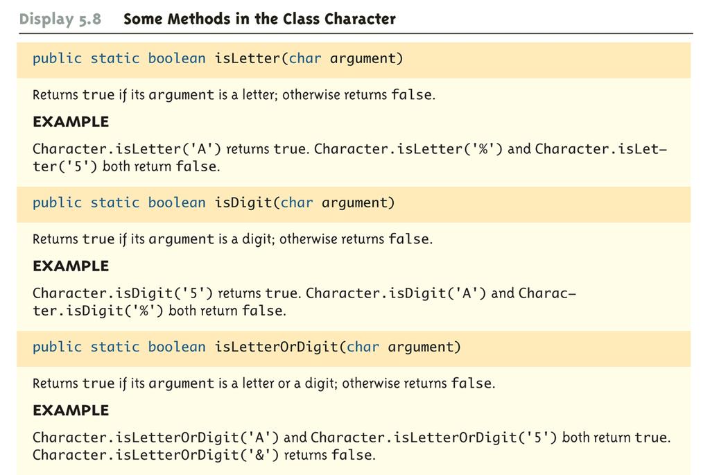 Methods in the Class Character ( 3 of 3) Version 9/10