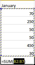 15 The spreadsheet will often select the cells that it thinks you wish to include. But you can manually change the cell range by typing into the Formula bar.
