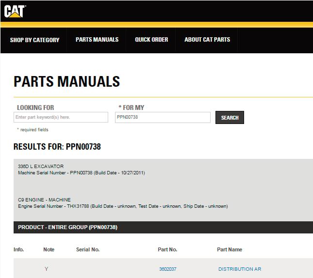 Finding parts with Parts Manuals TO USE PARTS MANUALS SELECT THE PARTS MANUAL TAB IN THE TOP NAVIGATION. To use this feature you will need to enter a serial number or select from the list available.