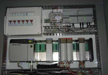 Allen-Bradley Programmable Logic Controller installed in a cabinet with