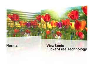 VESA-mountable Design ViewSonic Flicker-Free Viewing for Improved Eye Comfort The VX2452mh features a 100 x 100mm VESA-mountable design that allows you to mount the display on a monitor stand or on a