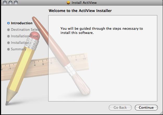 Click [ActiView Install] to begin the installation wizard and follow the