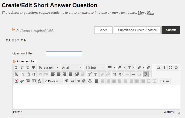 Short Answer General responses as short answers may be